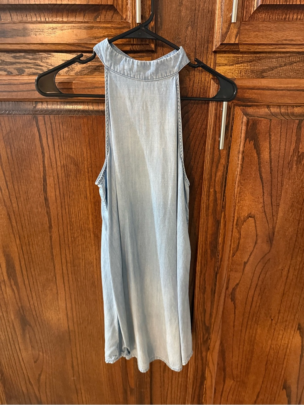 Cloth & Stone Light Wash Denim Halter Dress